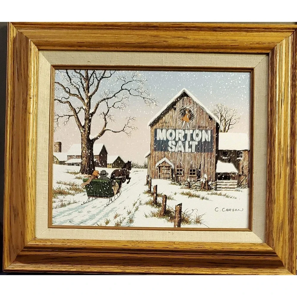 Vintage C. Carson Morton Salt painting on canvas, framed and in excellent 15x12 - Picture 6 of 6